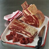 Various cuts of beef