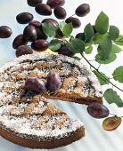 Almond cake with plum jam filling