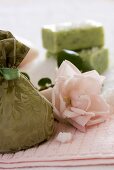 Herbal soaps and pink rose