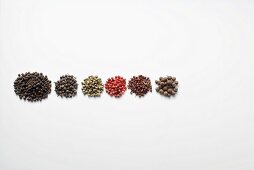 Various whole peppercorns