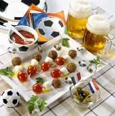 Football themed kebabs and accessories