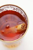 Cinnamon tea in Middle Eastern glass