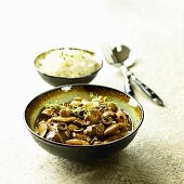 Mushroom ragout with rice