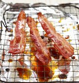Fried bacon with maple syrup