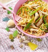Egg noodles with chicken and vegetables (Vietnam)