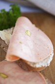 Mortadella on bread