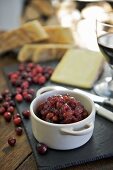 Cranberry chutney with cheese