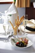 Antipasti with sparkling wine