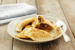 Pasta parcels with buckwheat and dried mushroom filling
