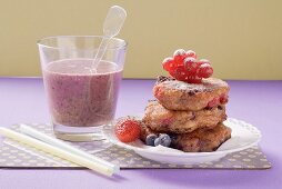 Berry cakes and berry shake