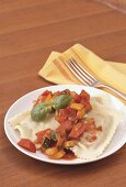 Pasta envelopes with peppers