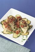 Rotbarsch mit Zucchini und Thymian-Tomaten-Kruste