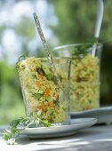 Couscous salad in glasses