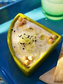 Chick-pea puree with black sesame seeds