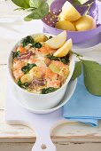 Salmon and spinach bake