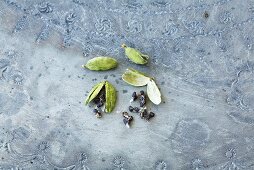 Cardamom pods and cardamom seeds