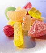Various types of fruit jelly sweets (close-up)