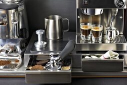 Espresso maker in kitchen