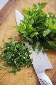 Fresh parsley, partly chopped