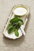 Sage and yoghurt for facial mask