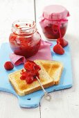 Strawberry jam and toast