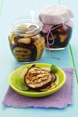 Grilled aubergines and courgettes preserved in olive oil
