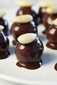 Marzipan chocolates with almonds