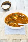 Chicken and lentil soup