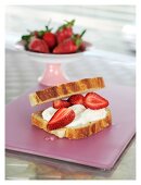 Strawberry and mascarpone sandwich in brioche