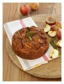 Apple and rosemary cake with rosemary toffee syrup