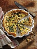 Apple and spinach quiche