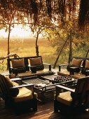 Seating and table on terrace