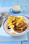 Glazed turnips with buckwheat cakes