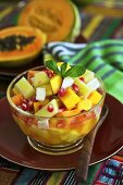 Exotic fruit salad with pomegranate seed