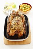 Roast turkey with thyme