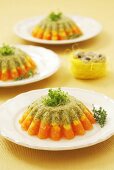 Vegetable mousse in aspic