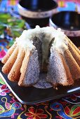 Iced poppy seed cake