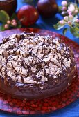 Chocolate cake with plum cream