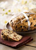 Pandolce genovese (Sweet bread with raisins, candied fruit & pine nuts)