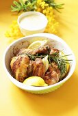 Chicken wings in lemon sauce for Easter