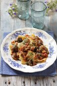 Pappardelle with mushroom ragout