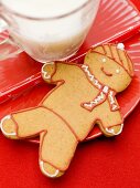 Gingerbread man and glass of milk