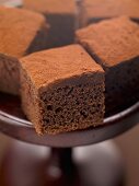 Brownies on cake stand