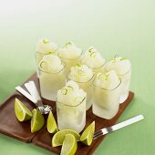 Lime and vodka granitas in small glasses