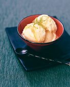 Mango and ginger ice cream