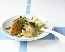 Fennel flan with fennel salad