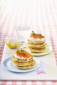 Blinis with salmon and sour cream