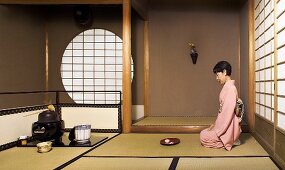 Japanese woman at a tea ceremony