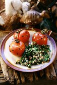 Studded tomatoes with spinach