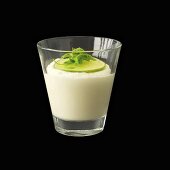Lime mousse in a glass
